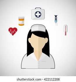 Medical care design. Health care icon. Flat illustration