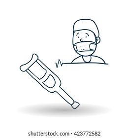 Medical care design. health care icon. sketch illustration