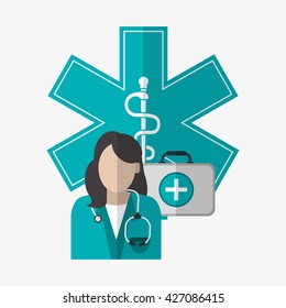 Medical care design. Health care icon. Colorful illustration