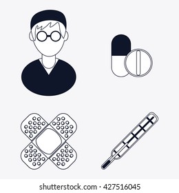 Medical care design. Health care icon. Flat illustration , editable vector