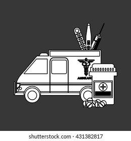 Medical care design. Health care icon. Colorful illustration