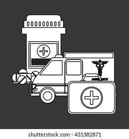 Medical care design. Health care icon. Colorful illustration