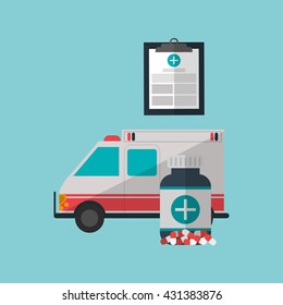Medical care design. Health care icon. Colorful illustration