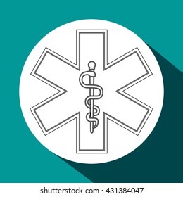 Medical care design. Health care icon. Colorful illustration