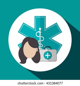 Medical care design. Health care icon. Colorful illustration