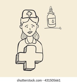 Medical care design. health care icon. sketch illustration