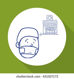 Medical care design. health care icon. sketch illustration
