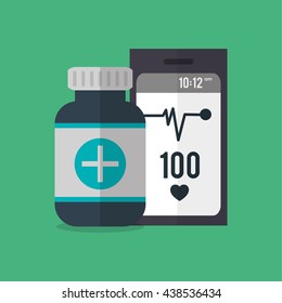 Medical care design. Health care icon. Colorfull illustration, v