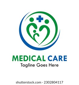 Medical care design logo template illustartion