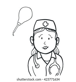 medical care design. nurse icon. flat illustration
