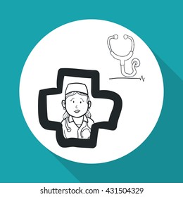 medical care design. nurse icon. flat illustration