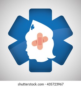 Medical care design. nurse  icon. White background, isolated ill
