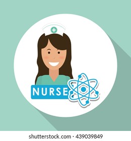 Medical care design. nurse  icon. White background, isolated ill