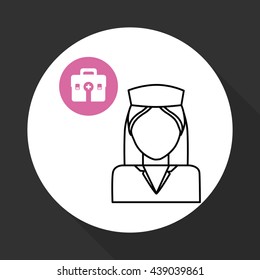 Medical care design. nurse  icon. White background, isolated ill