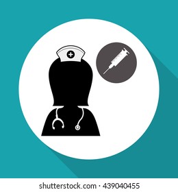 Medical care design. nurse  icon. White background, isolated ill