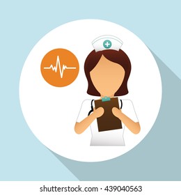 Medical care design. nurse  icon. White background, isolated ill