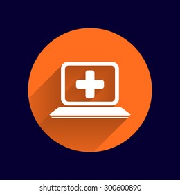 Medical care design over blue background, vector illustration.
