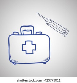 Medical care design. sketch  icon. Flat illustration