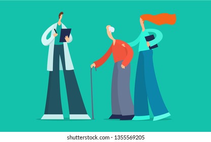 Medical care for the elderly vector image
