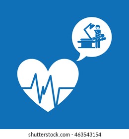 medical care icon in heart shape , vector illustration