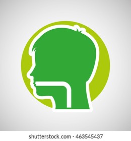 medical care icon, human head symbol, vector illustration