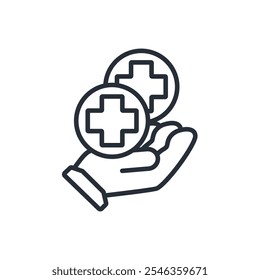 medical care icon. vector.Editable stroke.linear style sign for use web design,logo.Symbol illustration.