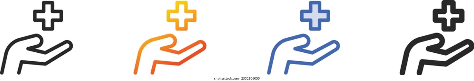 medical care icon.Thin Linear, Gradient, Blue Stroke and bold Style Design Isolated On White Background