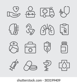 Medical care line icon