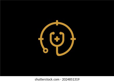 Medical care logo design. Hello doctor abstract vector. Bubble chat and stethoscope icon symbol.