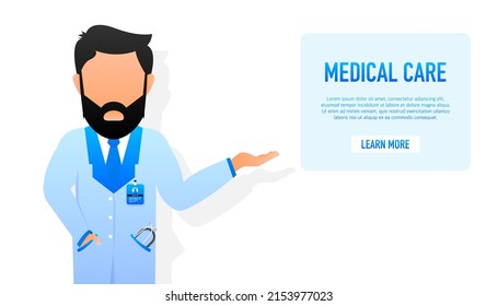 Medical care online doctor. Vector isometric illustration. Healthcare illustration.