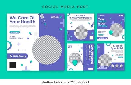 Medical care social media post template