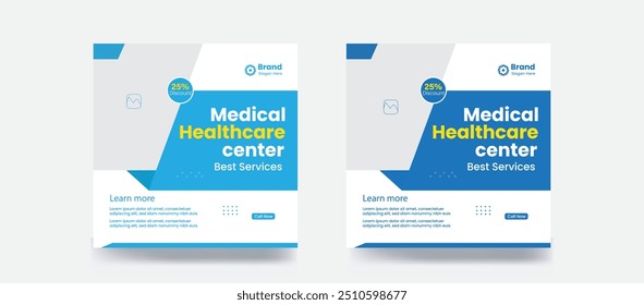 Saúde social media post folheto do hospital banner post template
