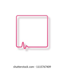 Medical care speech bubble isolated on white background. Vector pink frame with heartbeat diagram