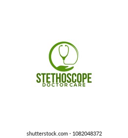 medical care stethoscope logo vector