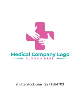 Logo del vector médico y de cuidados