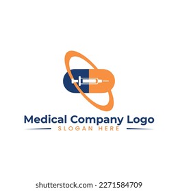 Logo del vector médico y de cuidados
