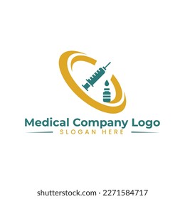 Logo del vector médico y de cuidados