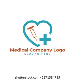 Logo del vector médico y de cuidados