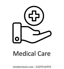 Medical Care Vector  outline Icon Design illustration. Medical and Health Symbol on White background EPS 10 File