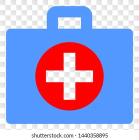 Medical case EPS vector pictogram. Illustration contains flat medical case iconic symbol on a chess transparent background.