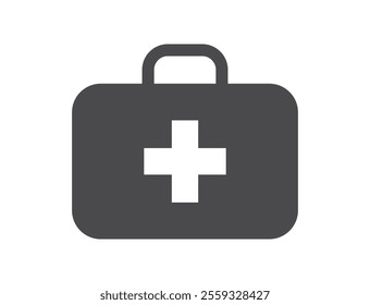 medical case flat icon. first aid kit symbol. healthcare and medical symbol. isolated vector image in simple style
