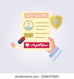 Medical case history vector illustration graphic flat icon design, template element background medical symbol design