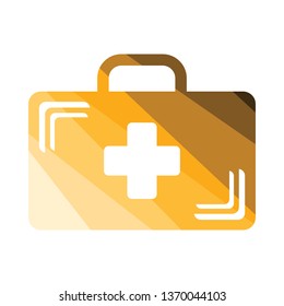 Medical case icon. Flat color design. Vector illustration.