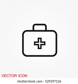 Medical case icon vector