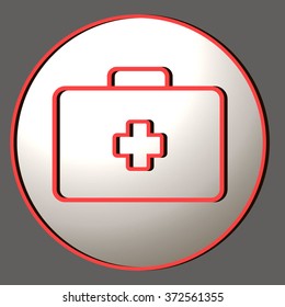 Medical case on a gray background. Vector icon
