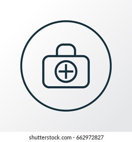 Medical Case Outline Symbol. Premium Quality Isolated Fist Aid   Element In Trendy Style.