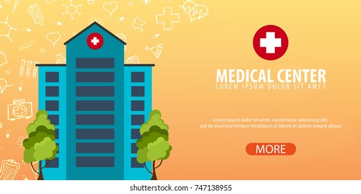 Medical Center. Medical background. Health care. Vector medicine illustration