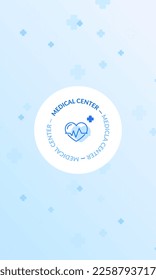 Medical center badge on healthcare background 