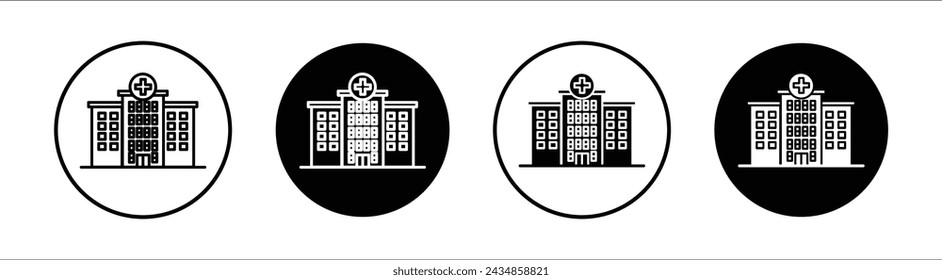 Medical center flat line icon set. Medical center Thin line illustration vector