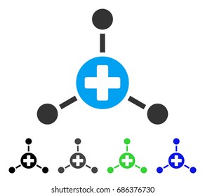 Medical Center flat vector pictogram. Colored medical center gray, black, blue, green pictogram versions. Flat icon style for web design.